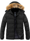 Men's Big & Tall Warm Winter Coat Plus Size Puffer Jacket with Removable Fur Hood Recycled Fabric