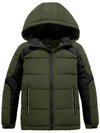 ZSHOW ZSHOW Boy's Hooded Puffer Jacket Fleece Outerwear Coat Army Green 6/7 