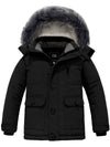 ZSHOW ZSHOW Boy's Mid-Length Hooded Winter Coat Thicken Puffer Jacket Black 6/7 