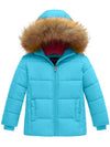 Wantdo Girls Winter Coat Warm Winter Jacket Windproof with Hood Sapphire Blue 6/7 