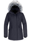 Wantdo Women's Down Jacket Water Resistant Warm Winter Parka Long Puffer Coat with Faux Fur Hood Arctic II Grey S 