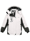 Wantdo Girls Hooded Ski Fleece Winter Jacket Waterproof Raincoats White 6/7 