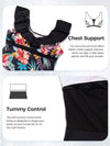 Women's Plus Size Swimdress Ruffle Recycled Bathing Suit with Swim Shorts Recycled Fabric