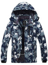 Wantdo Men's Waterproof Ski Jacket Fleece Winter Coat Windproof Rain Jacket Atna Core Dark Gray Print S 