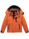Wantdo Boy's Waterproof Ski Jacket Mountain Snow Coat Fleece Winter Coats Hooded Raincoats Orange 6/7 