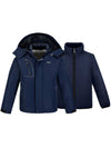 Wantdo Boys Winter Warm Jacket 3 in 1 Ski Waterproof Hooded Snow Coat Navy 6/7 
