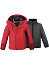 Wantdo Boys Winter Warm Jacket 3 in 1 Ski Waterproof Hooded Snow Coat Red 6/7 
