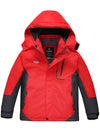 Wantdo Boy's Waterproof Ski Jacket Fleece Snowboarding Jackets Warm Thick Winter Coat Red 6/7 