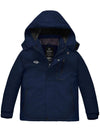 Wantdo Boy's Waterproof Ski Jacket Fleece Snowboarding Jackets Warm Thick Winter Coat Navy 6/7 