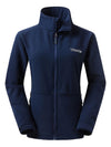 Navy Women's Outdoor Front-Zip Windproof Softshell Jacket