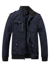 Wantdo Men's Military Casual Jacket Stand Collar Cotton Jacket 