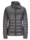 women's packable quilted jackets dark grey
