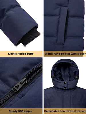 Women's Winter Coat Quilted Puffer Jacket With Removable Hood Valley I