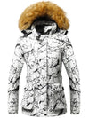 Wantdo Women's Waterproof Snowboarding Jackets Outdoor Fleece Parka Atna 110 White Carbon Print S 