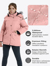 Girl's Quilted Puffer Jacket Warm Winter Coat Windproof Hooded Parka