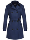 trench navy blue women rain coat