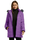 Womens Winter Coat Warm Puffer Jacket With Faux Fur Hood