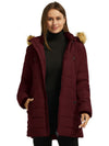 Womens Winter Coat Warm Puffer Jacket With Faux Fur Hood
