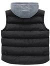 Women's Plus Size Puffer Vest Sleeveless Winter Jacket with Detachable Hood Recycled Fabric
