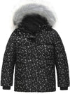 Wantdo Girl's Quilted Winter Coat Thicken Puffer Jacket with Fur Hood Black 6/7 