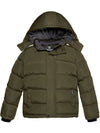 Wantdo Boys Padded Winter Coat Thicken Warm Jacket With Detachable Hood Army Green 6/7 
