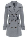 Wantdo Women's Pea Coat Double Breasted Winter Trench Jacket Grey S 