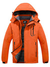 Skieer Skieer Men's Ski Jacket Mountain Waterproof Winter Rain Jacket Warm Fleece Snow Coat Orange Large 