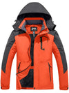Skieer Skieer Men's Ski Jacket Waterproof Winter Snowboarding Coat with Hood Windproof Raincoat Orange Large 