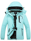 Skieer Skieer Women's Ski Jacket Mountain Waterproof Winter Rain Jacket Warm Fleece Snow Coat Mint Blue Large 