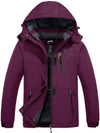 Skieer Skieer Women's Ski Jacket Mountain Waterproof Winter Rain Jacket Warm Fleece Snow Coat Blending Purple Large 