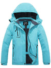 Skieer Skieer Women's Ski Jacket Waterproof Windproof Rain Jacket Winter Warm Hooded Coat Light Blue Large 
