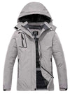 Skieer Skieer Women's Ski Jacket Waterproof Windproof Rain Jacket Winter Warm Hooded Coat Grey Large 