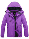 Skieer Skieer Women's Ski Jacket Waterproof Windproof Rain Jacket Winter Warm Hooded Coat Purple Large 