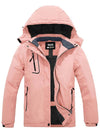 Skieer Skieer Women's Ski Jacket Waterproof Windproof Rain Jacket Winter Warm Hooded Coat Pink Large 