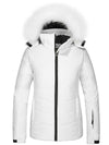 Skieer Skieer Women's Ski Jacket Waterproof Warm Puffer Jacket Thick Hooded Winter Coat White XX-Large 