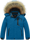 Skieer Skieer Boy's Ski Jacket Warm Winter Snowboard Waterproof Jacket Hooded Rain Coat Blue 10-12 