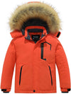 Skieer Skieer Boy's Ski Jacket Warm Winter Snowboard Waterproof Jacket Hooded Rain Coat Orange 10-12 