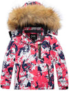 Skieer Skieer Girl's Ski Jacket Waterproof Fleece Winter Snow Coat Windproof Hooded Raincoat Multicolor 6-7 