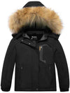 Skieer Skieer Girl's Ski Jacket Waterproof Fleece Winter Snow Coat Windproof Hooded Raincoat Black 6-7 