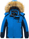 Skieer Skieer Boy's Ski Jacket Waterproof Warm Fleece Winter Snow Jacket Hooded Raincoat Blue 6-7 