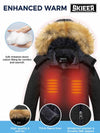 Skieer Skieer Boy's Ski Jacket Waterproof Warm Fleece Winter Snow Jacket Hooded Raincoat 