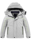 ZSHOW ZSHOW Boy's Waterproof Ski Jacket Fleece Winter Outdoor Snow Coat Hooded Raincoats Light Grey 6-7 