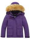 ZSHOW ZSHOW Girls' Waterproof Ski Jacket Warm Fleece Lined Thick Padded Winter Coat Light Purple 6/7 