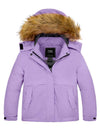ZSHOW ZSHOW Girls' Waterproof Ski Jacket Thicken Quilted Warm Fleece Lined Winter Coat Light Purple 6-7 