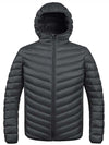 ZSHOW ZSHOW Men's Lightweight Puffer Jacket Water-Resistant Hooded Spring Outerwear Coat Dark Grey Small 