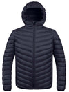 ZSHOW ZSHOW Men's Lightweight Puffer Jacket Water-Resistant Hooded Spring Outerwear Coat Black Small 