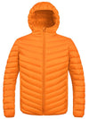 ZSHOW ZSHOW Men's Lightweight Puffer Jacket Water-Resistant Hooded Spring Outerwear Coat Orange Small 