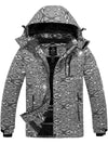 Wantdo Men's Waterproof Mountain Snow Coat Hooded Raincoat Atna 014 Black geometric print S 