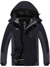 Wantdo Men's Waterproof Mountain Snow Coat Hooded Raincoat Atna 014 Black Grey S 