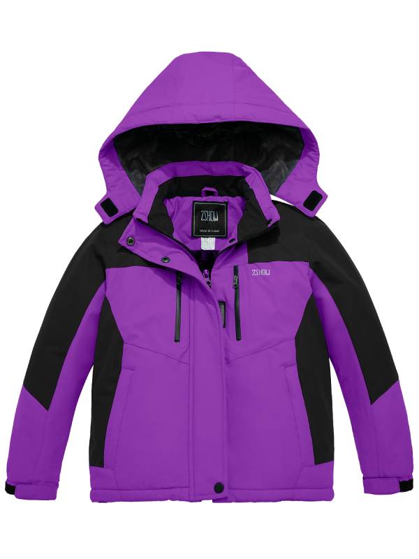ZSHOW Girls' Waterproof Ski Jacket Warm Winter Snow Coat Fleece Rainco
